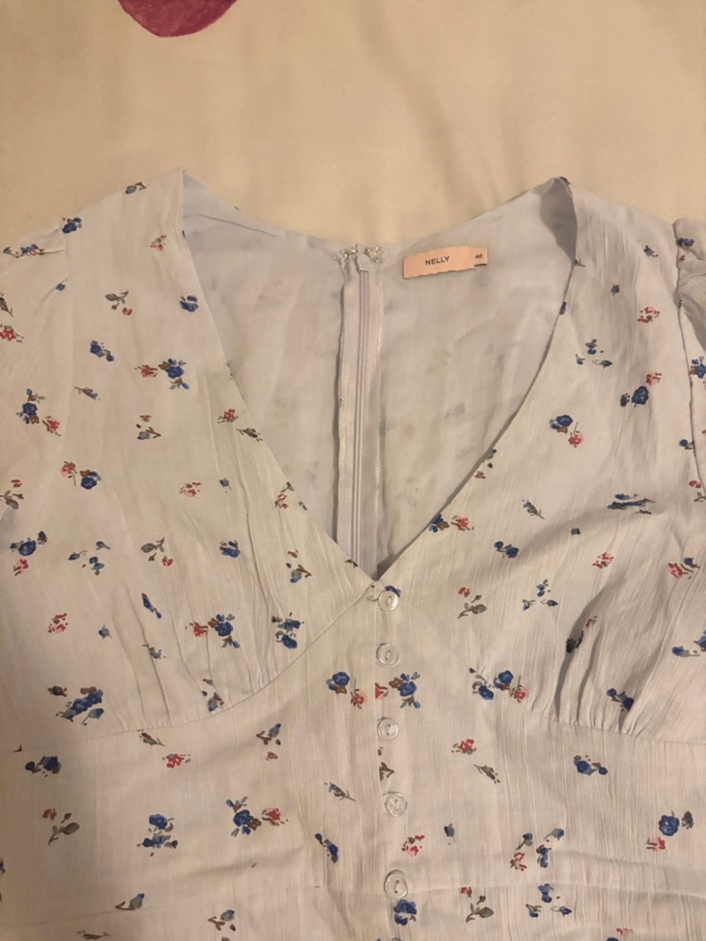 Nelly White Floral Long Sleeve Dress